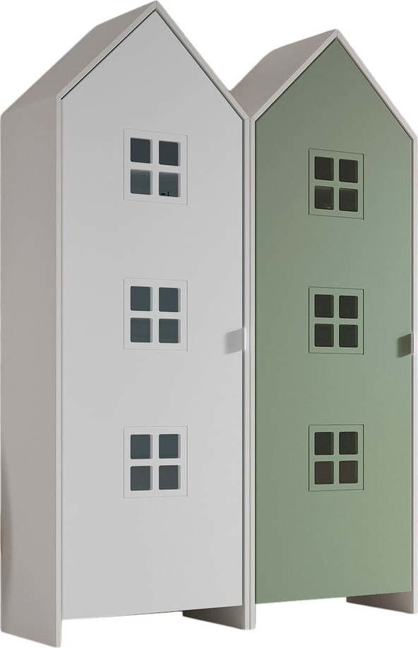 Bílo-zelená dětská šatní skříň 115x171,5 cm CASAMI BRUGES – Vipack
