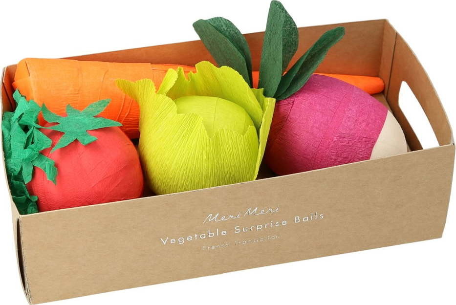 Párty doplňky v sadě 4 ks Vegetable Surprise Balls – Meri Meri