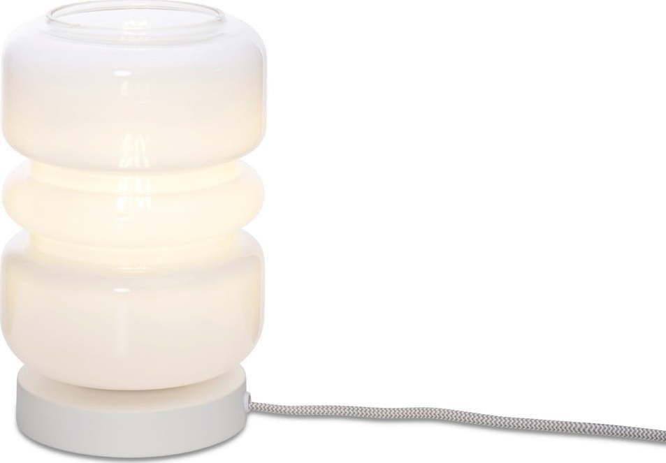 Bílá stolní lampa se skleněným stínidlem (výška 23 cm) Verona – it's about RoMi