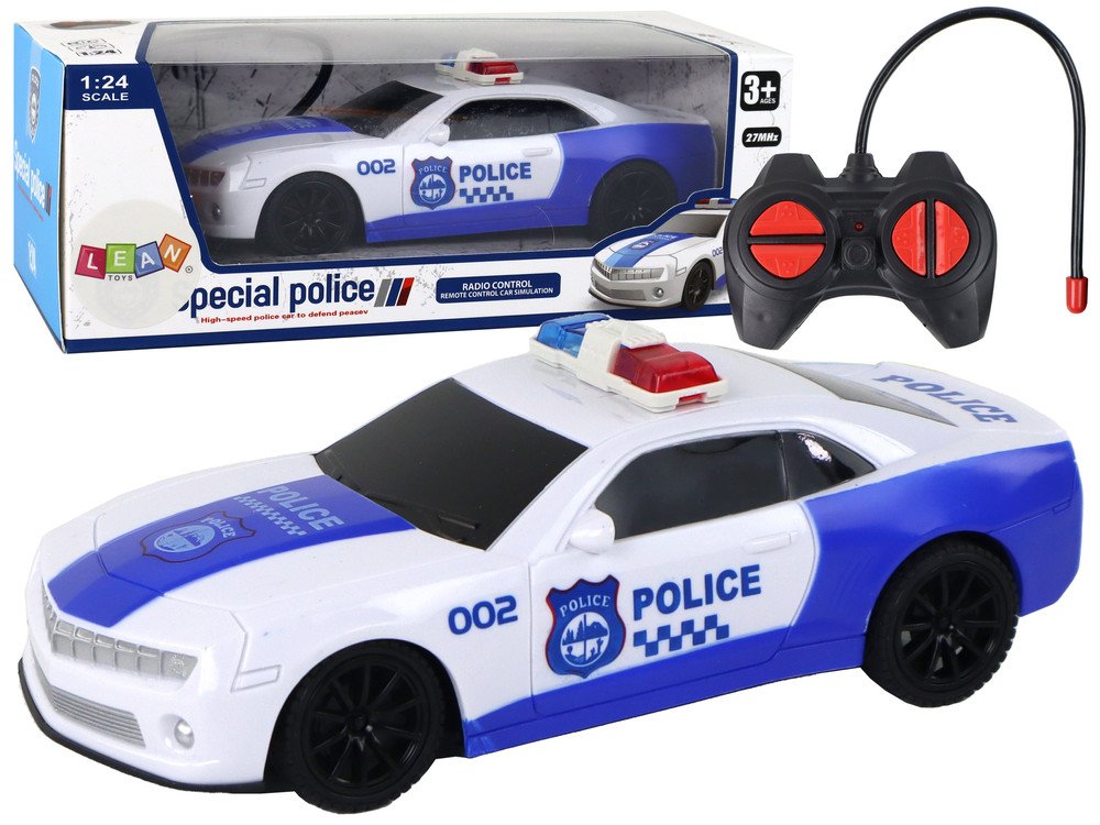 mamido Policejní auto na dálkové ovládání RC 1:24 modré