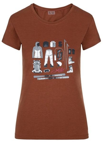 Kilpi Dámské tričko s krátkým rukávem TORNES-W Tmavá Červená Velikost: 42, DRD