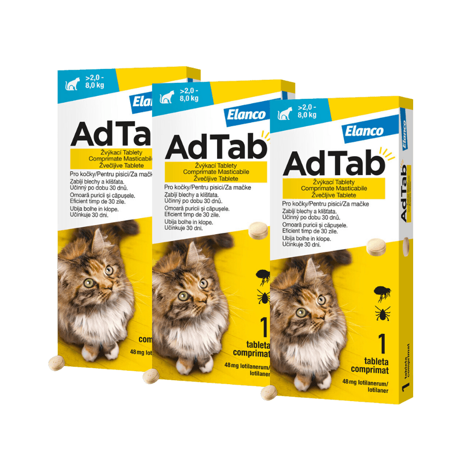 Adtab pro kočky (2,0-8,0kg) 48mg 3 žvýkací tablety