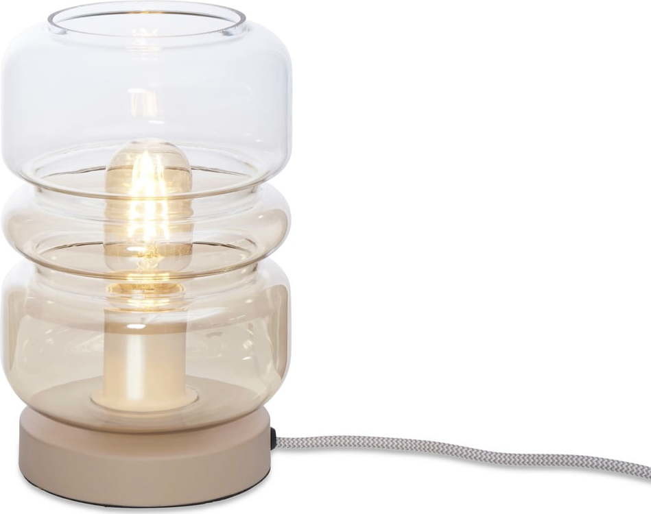 Hnědá stolní lampa se skleněným stínidlem (výška 23 cm) Verona – it's about RoMi