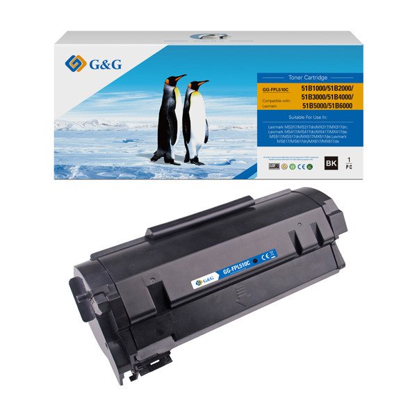 G&G kompatibil. toner s Lexmark 51B2000, NT-FPL510C, black, 2500str.