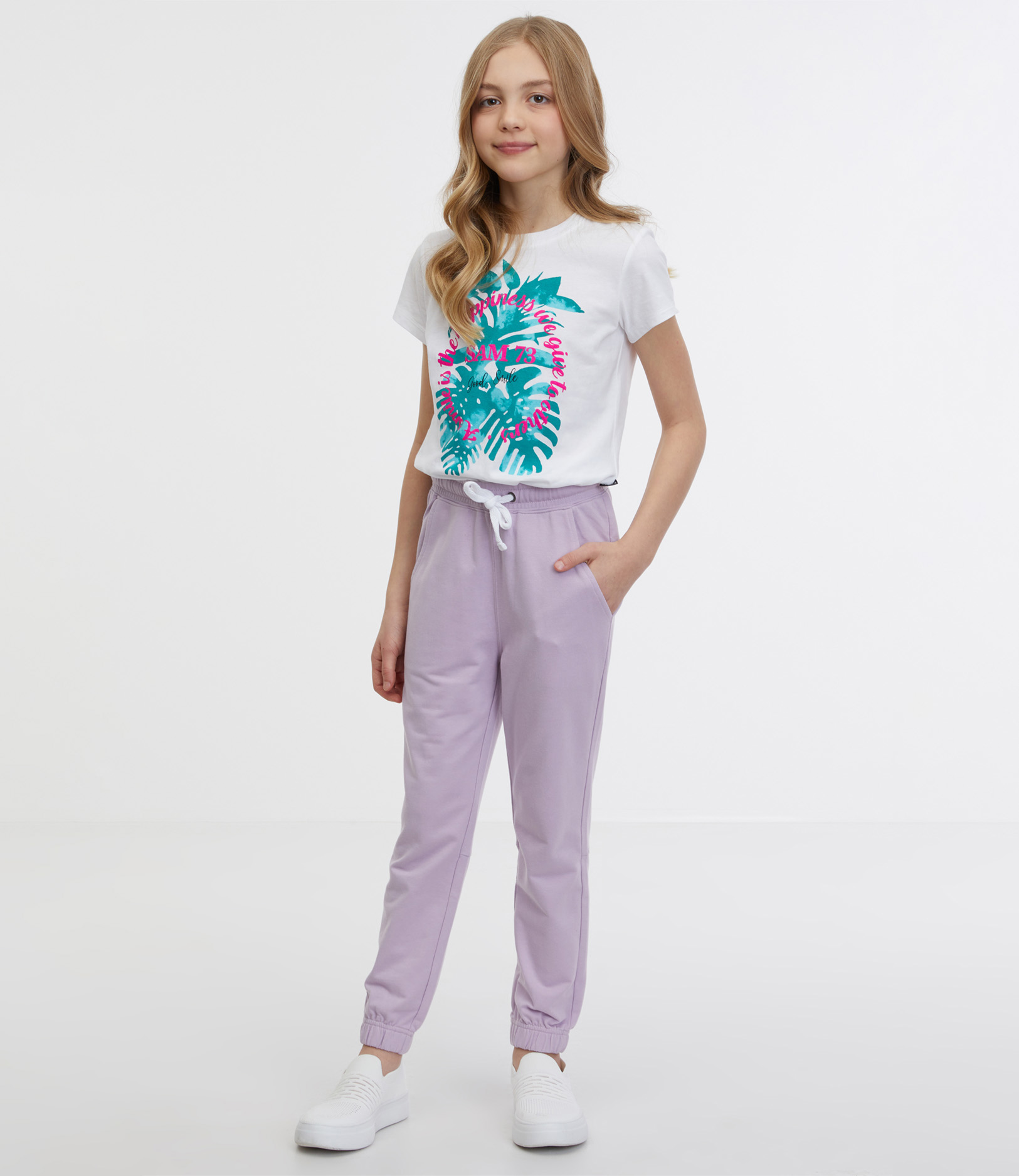 SAM 73 Dívčí tepláky SULA Fialová 128