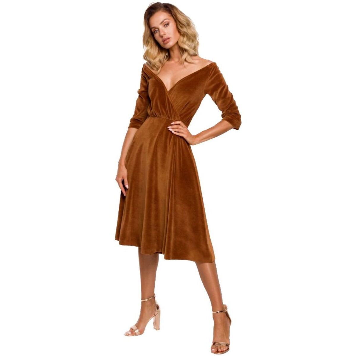 Made Of Emotion  Dámské společenské šaty Rellul M645 koňaková  Hnědá