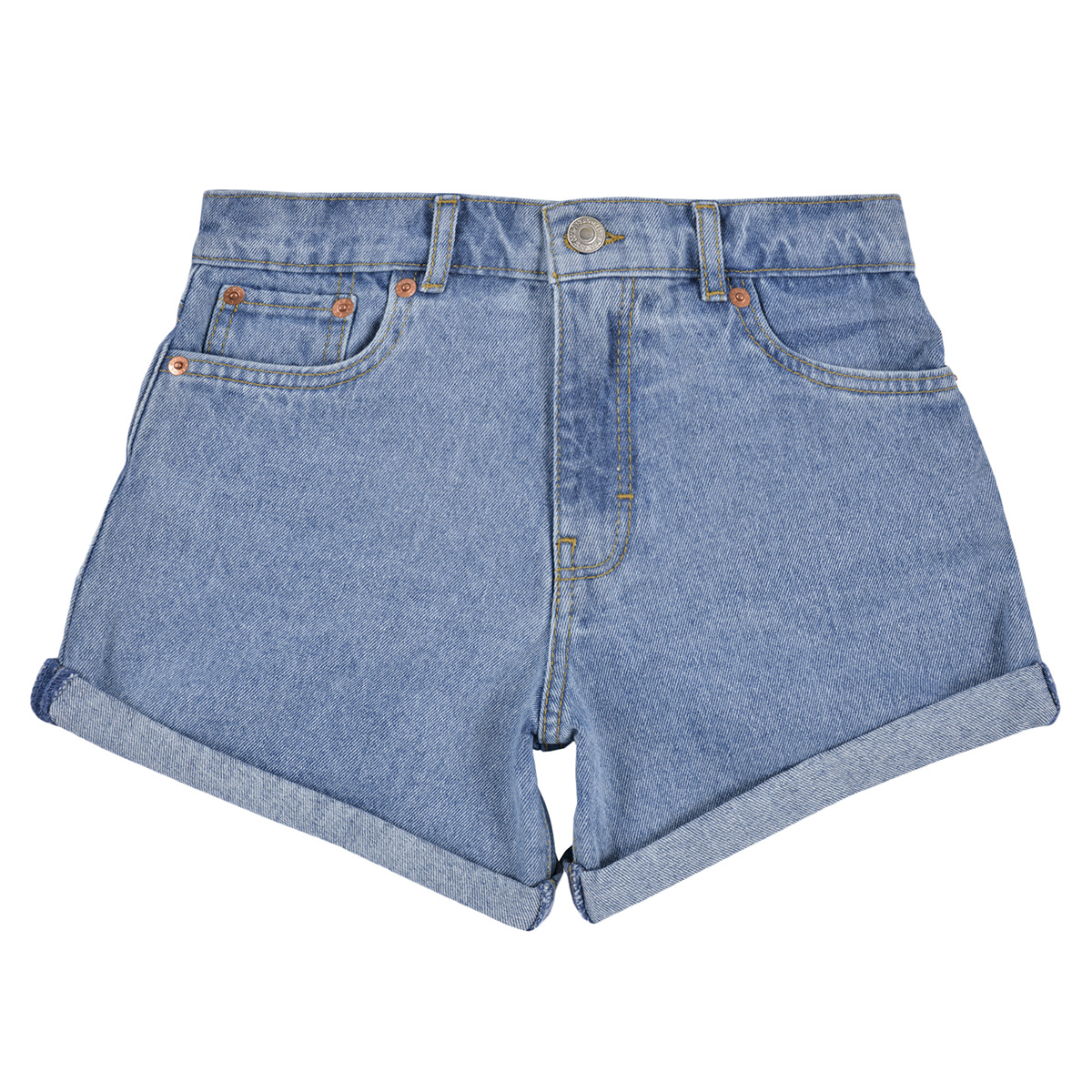 Levis  MINI MOM SHORT W/ ROLL CUF  Modrá