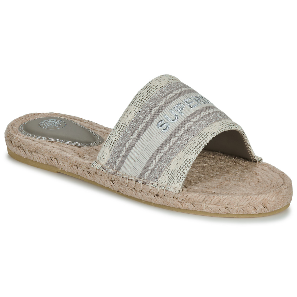 Superdry  Mules Compensées Style Espadrille En Toile  Béžová