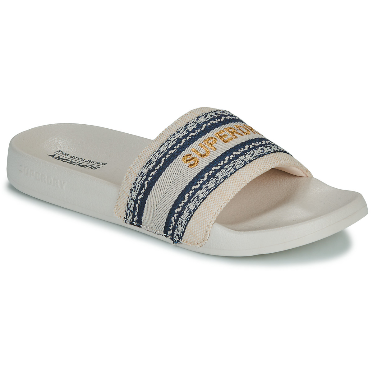 Superdry  Vegan Webbing Pool Sliders  Béžová