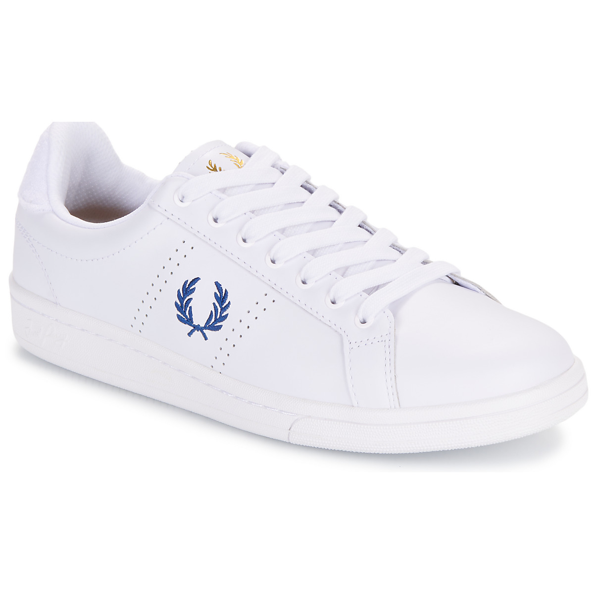Fred Perry  B721 Leather / Towelling  Bílá