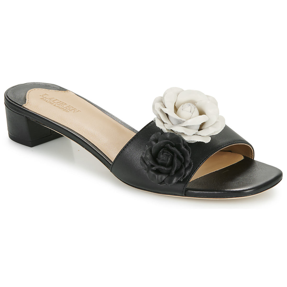 Lauren Ralph Lauren  FAY FLOWER-SANDALS-FLAT SANDAL  Černá