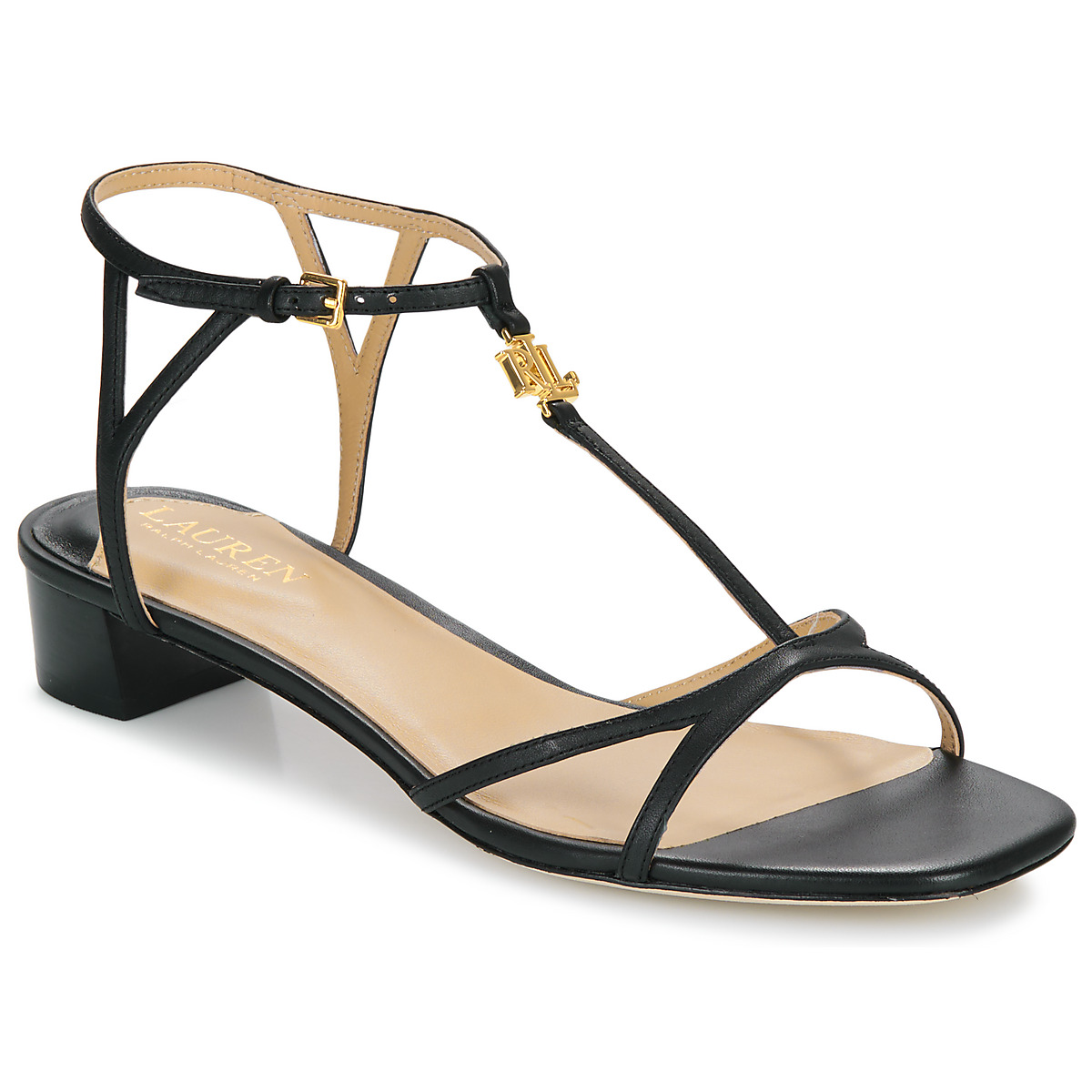 Lauren Ralph Lauren  FALLON-SANDALS-FLAT SANDAL  Černá