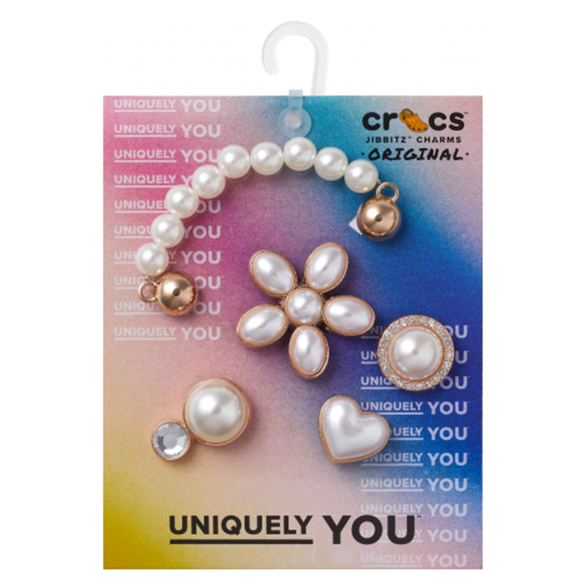 Crocs  Dainty Pearl Jewelry 5 Pack  Bílá