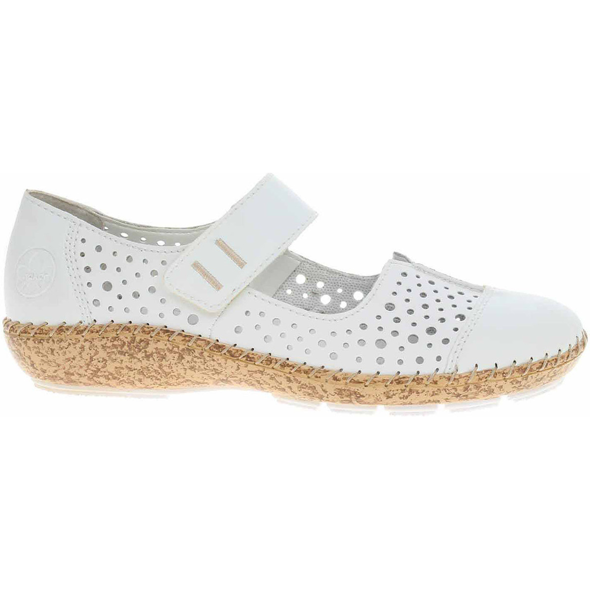 Rieker  Dámské baleriny  44880-80 weiss  Bílá