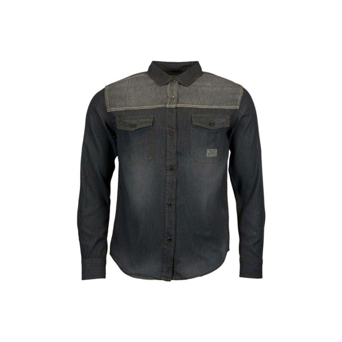 Ekw  Pánská džínová košile s dlouhým rukávem Feiler černo-šedá  Černá