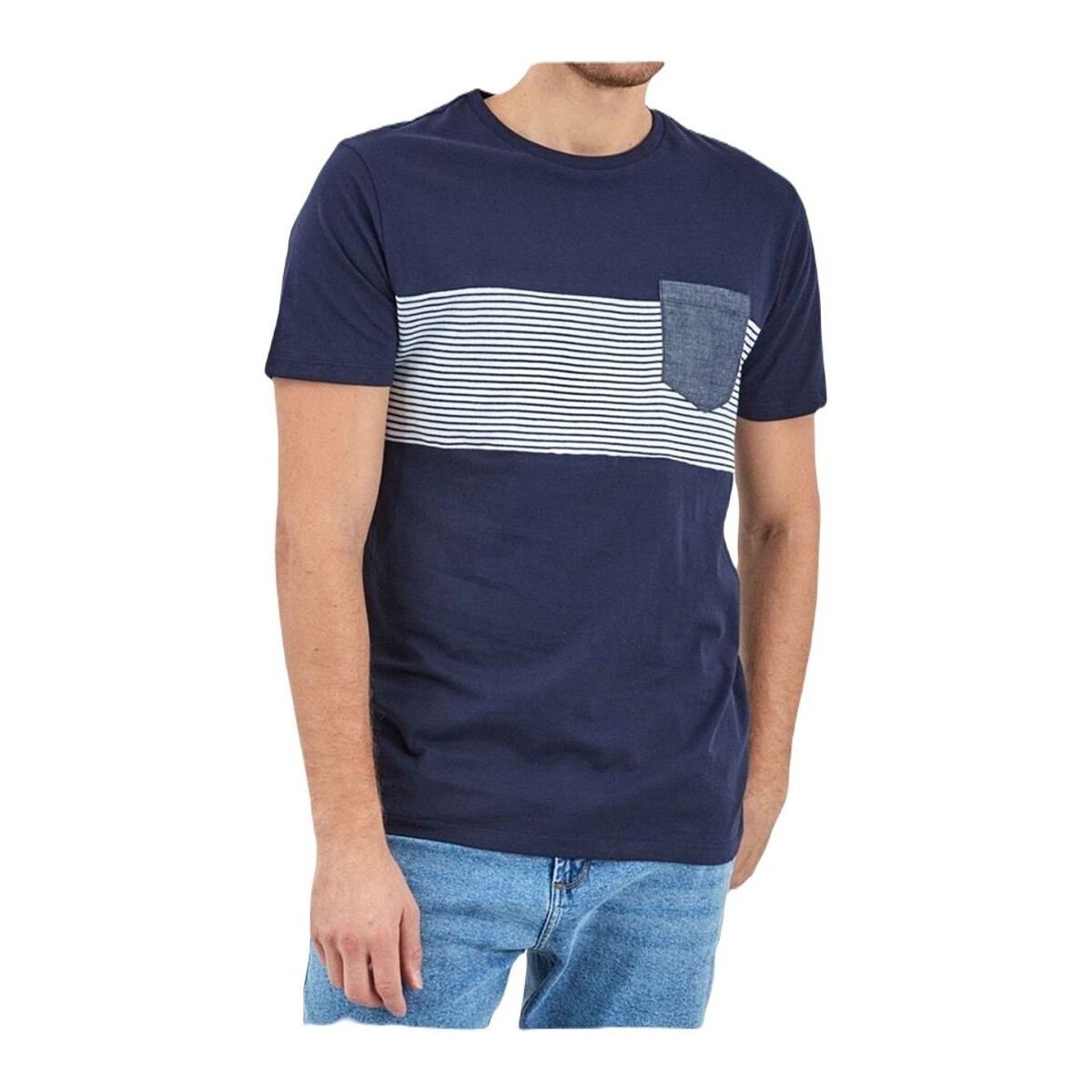 Piazza Italia  Pánské tričko s kapsičkou Pocket navy  Tmavě modrá