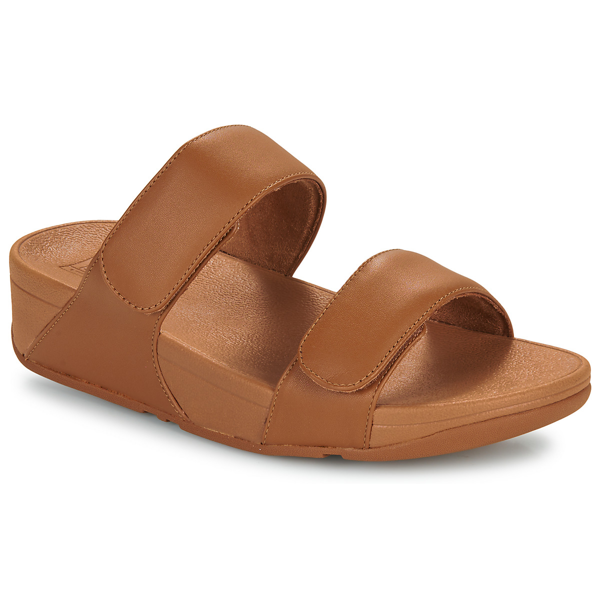 FitFlop  Lulu Adjustable Leather Slides  Hnědá