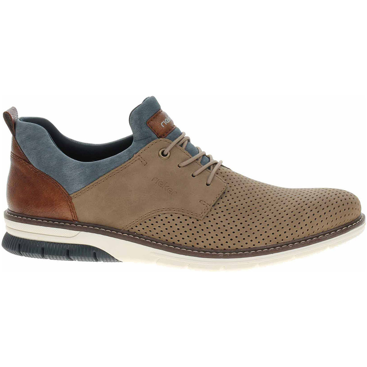 Rieker  Pánské polobotky  14450-64 fango-toffee-denim  Hnědá