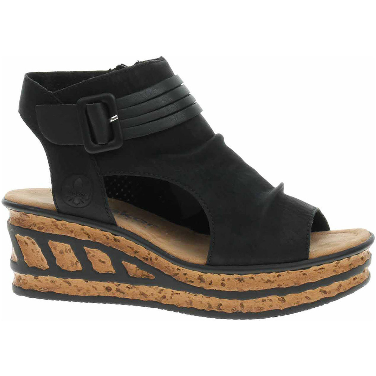 Rieker  Dámské sandály  68191-00 schwarz  Černá