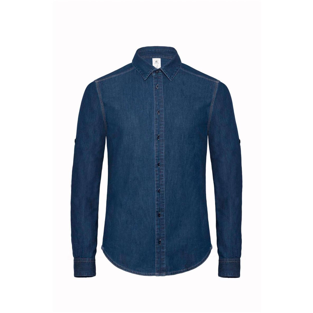 Pánská keprová košile B&C DNM Vision s dlouhým rukávem - denim, S