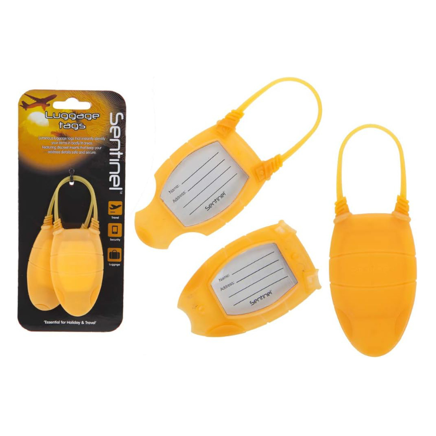 Jmenovky na zavazadla Sentinel 799007 2 ks - žluté