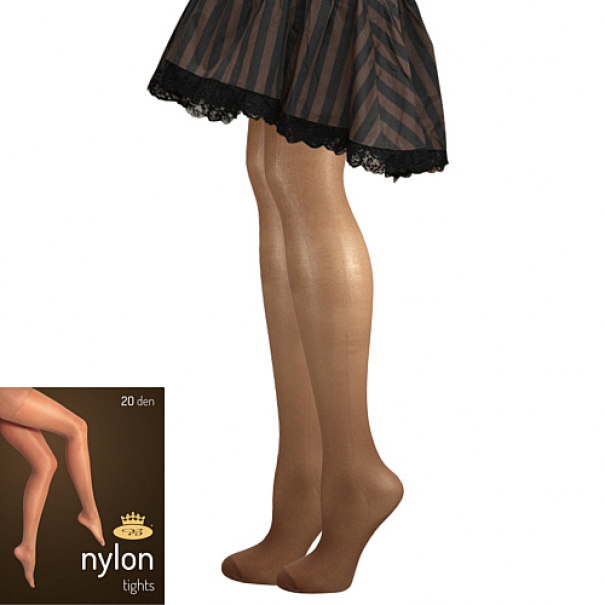 Punčochové kalhoty Lady B NYLON tights 20 DEN - tmavě hnědé, S