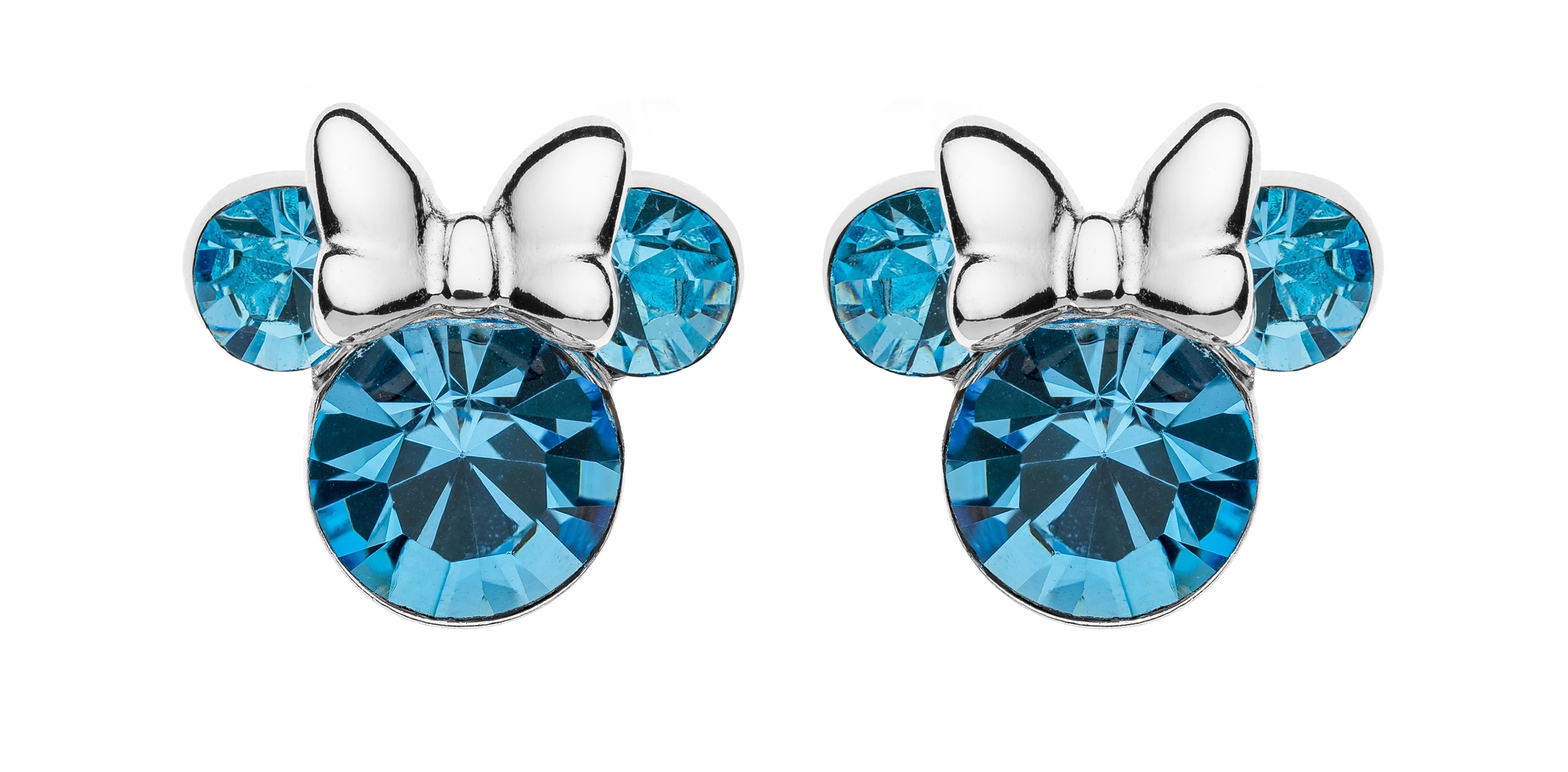 Disney Třpytivé stříbrné náušnice pecky Minnie Mouse ES00028SMARL.CS