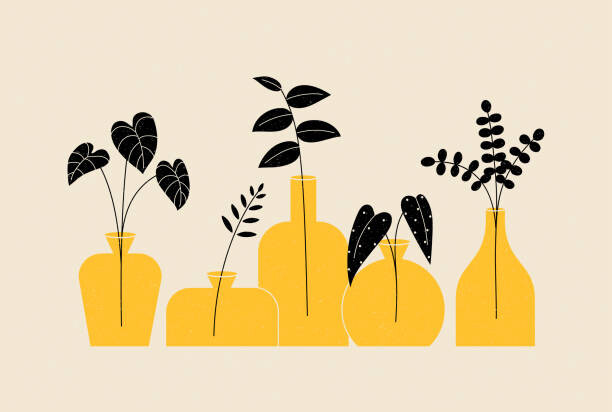 doit Ilustrace Pot plant set. Houseplant art. Collection, doit, (40 x 26.7 cm)