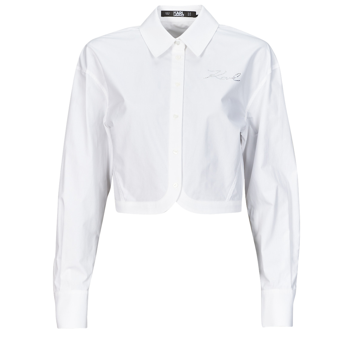 Karl Lagerfeld  crop poplin shirt  Bílá