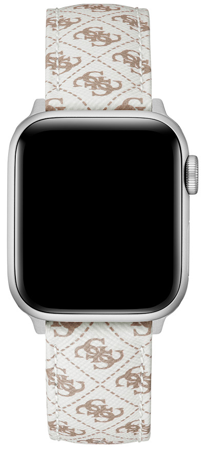 Guess Kožený řemínek pro Apple Watch (38 - 41 mm) - White CS2009S1