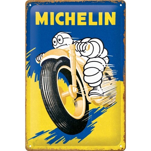 Postershop Plechová cedule Michelin - Motorcycle Bibendum, (30 x 20 cm)