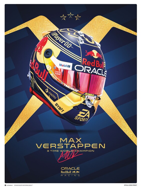 PYRAMID Umělecký tisk Max Verstappen - Helmet World Champion 2023, (60 x 80 cm)