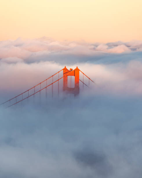 Zeyu Wang Umělecká fotografie Golden Gate Bridge, Zeyu Wang, (30 x 40 cm)