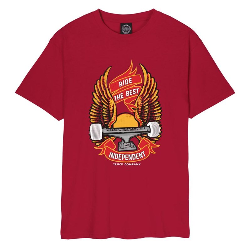 triko INDEPENDENT - Ride Free T-Shirt Cardinal Red (CARDINAL RED) velikost: M