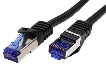 Venkovní S/FTP patchkabel kat. 6a, TPE, LSOH, 30m, černý
