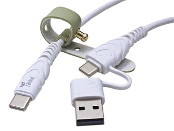 BIOnd USB 2.0 kabel USB C(M) + USB A(M) - USB C(M), 3A, 1,2m