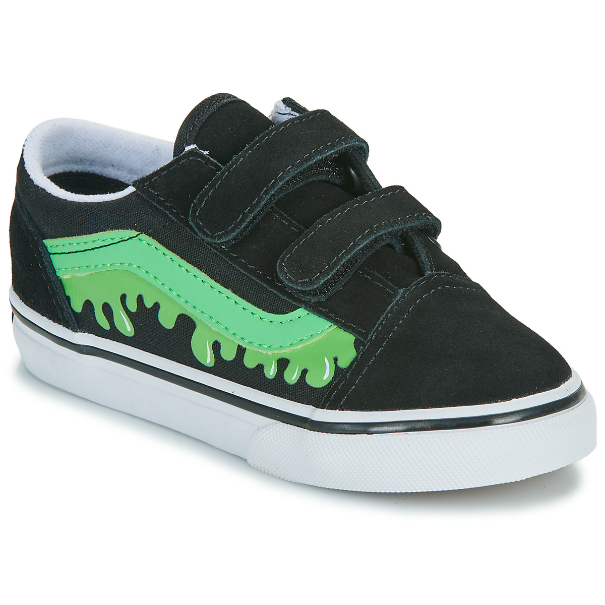 Vans  Old Skool V GLOW SLIME BLACK/GREEN  Černá