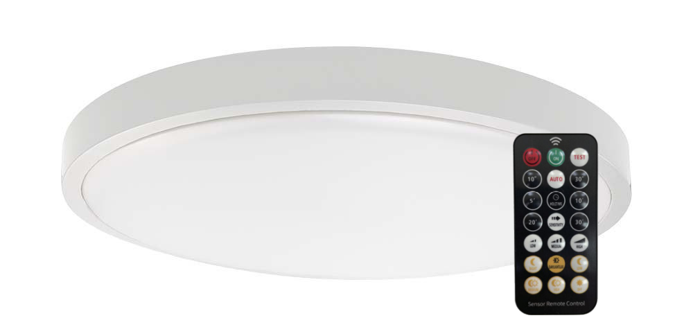 LED Solution Bílé přisazené LED svítidlo kulaté 350mm 24W IP44 s pohybovým MW čidlem a DO 76631