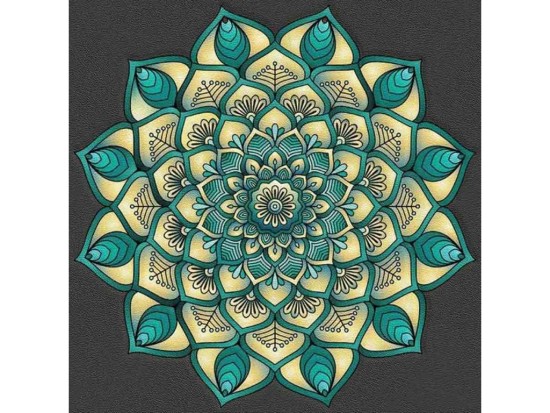 Craft Sensations Diamantový obrázek mandala 7D - modrožlutý kruh - 30x30cm - 1006552