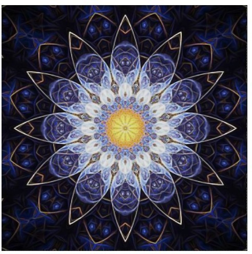 Craft Sensations Diamantový obrázek mandala 7D - modrá se žlutým středem - 30x30cm - 1006560