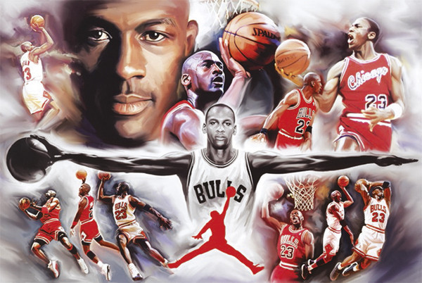 CLOSE UP Plakát, Obraz - Michael Jordan - collage, (91.5 x 61 cm)