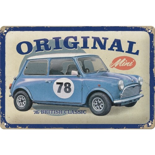 Postershop Plechová cedule Mini Cooper - The British Classic, (20 x 30 cm)