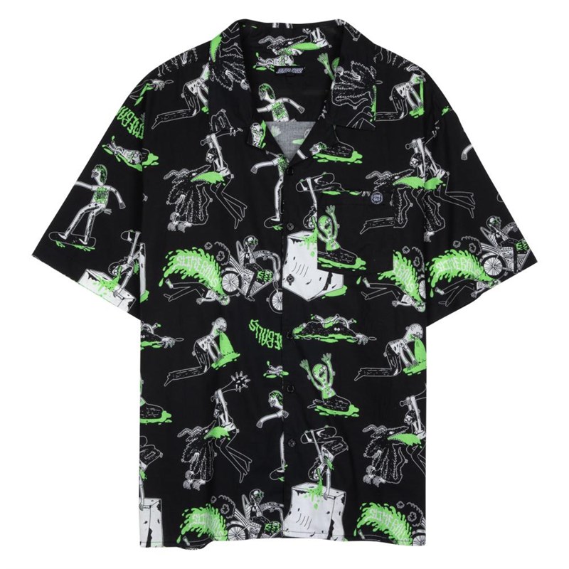 košile SANTA CRUZ - Scene Report S/S Shirt Black (BLACK) velikost: S