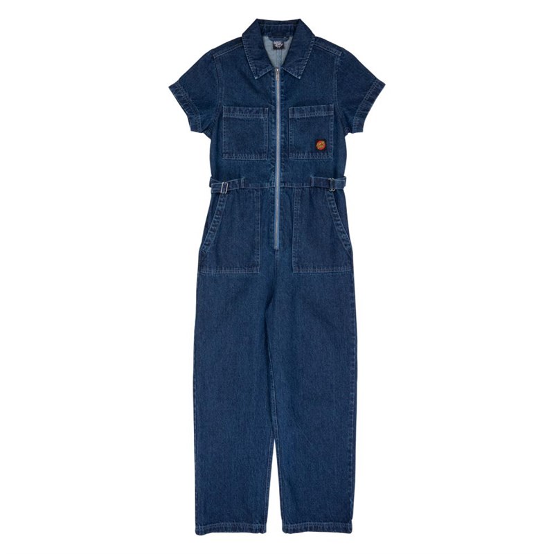 overal SANTA CRUZ - Line Up Utility Jumpsuit Classic Blue Denim (CLASSIC BLUE DENIM)