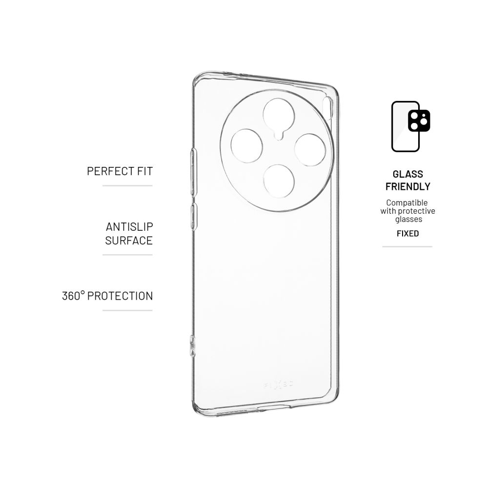 Zadní TPU gelové pouzdro FIXED pro Vivo X100 Pro 5G, transparentní