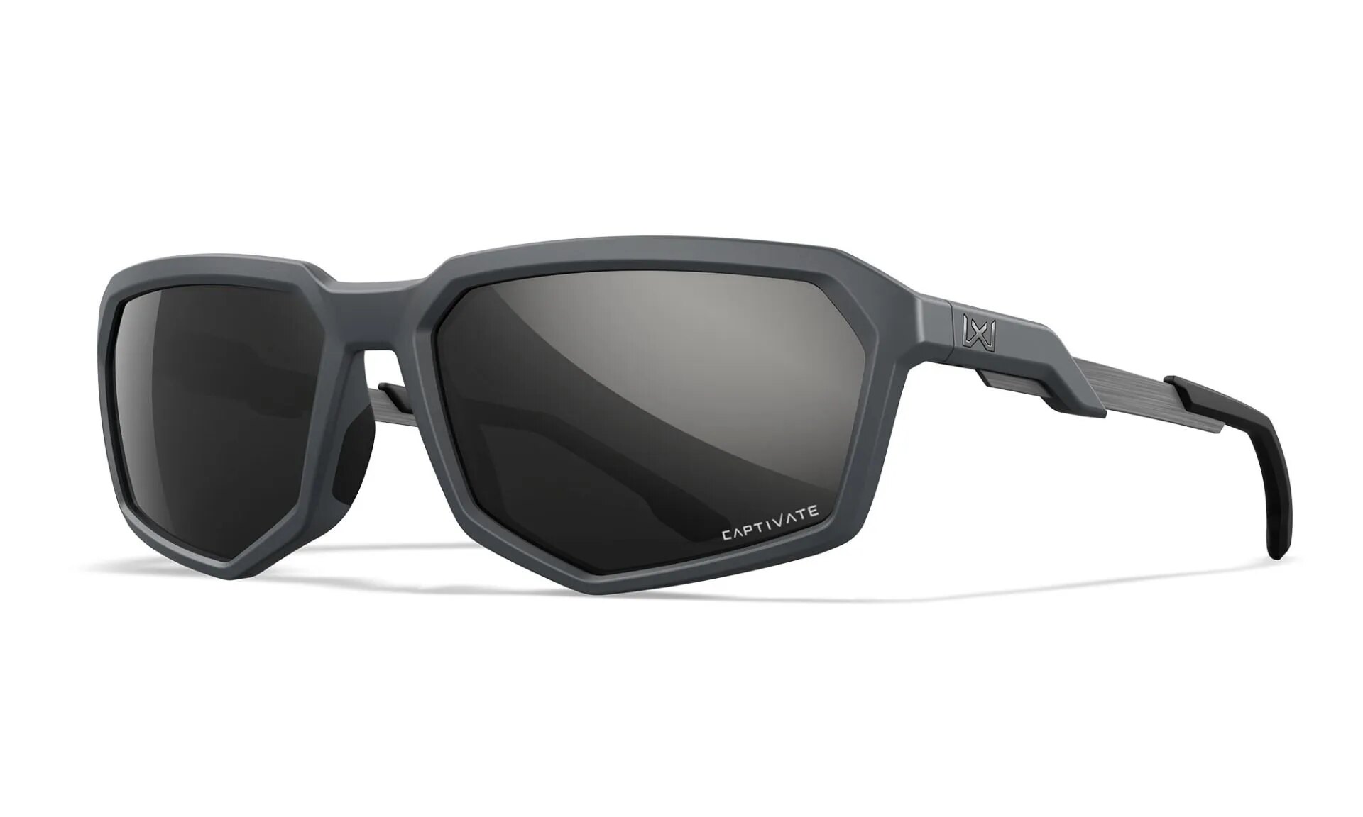 Sluneční brýle Recon Captivate Wiley X® – Captivate™ černé polarizované Mirror, Šedá (Barva: Šedá, Čočky: Captivate™ černé polarizované Mirror)