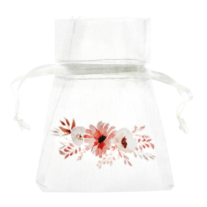 Organzové pytlíčky Floral Love 7, 5 x 10 cm 4 ks