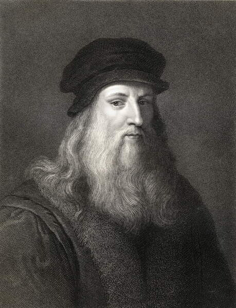 English School, Umělecká fotografie Leonardo da Vinci  engraving), English School,, (30 x 40 cm)