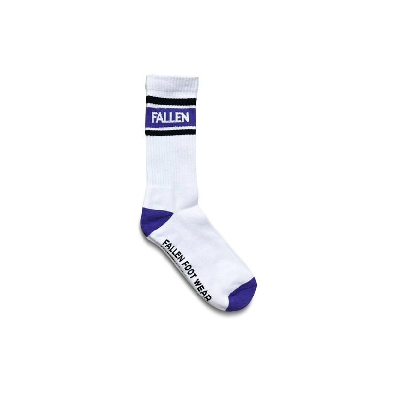 ponožky FALLEN - Uni Ii Sock White Purple (WHITE-PURPLE)