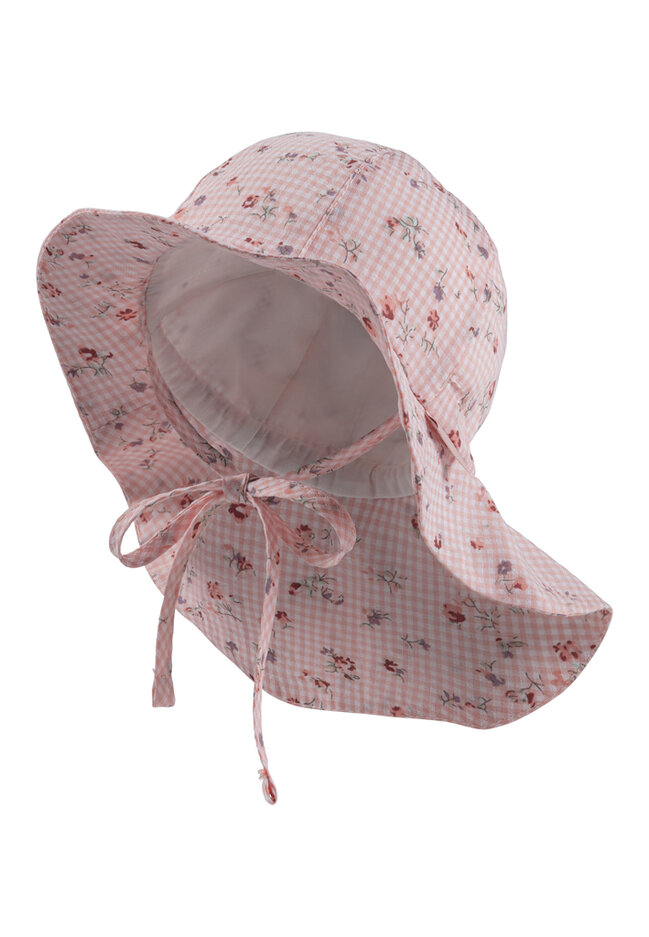 STERNTALER Klobouk s ochranou krku květiny organická bavlna UV 30+ růžová holka- 45 cm 6-9 m